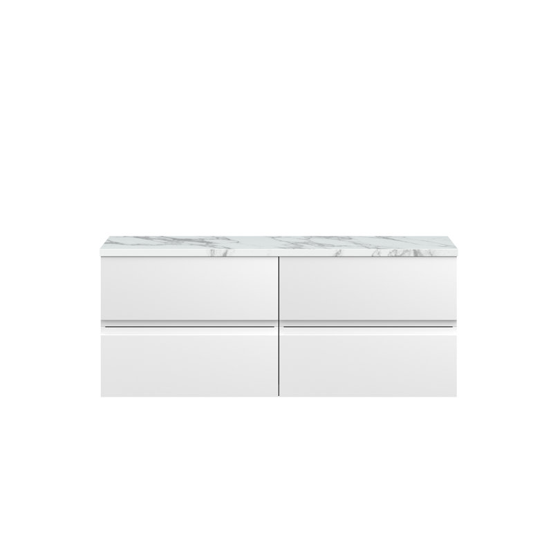 Urban 120.5cm Double Bathroom Vanity Base Only, Satin White