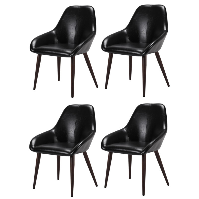 Ensemble de 4 chaises de salle à manger contemporaines Rval, Noir