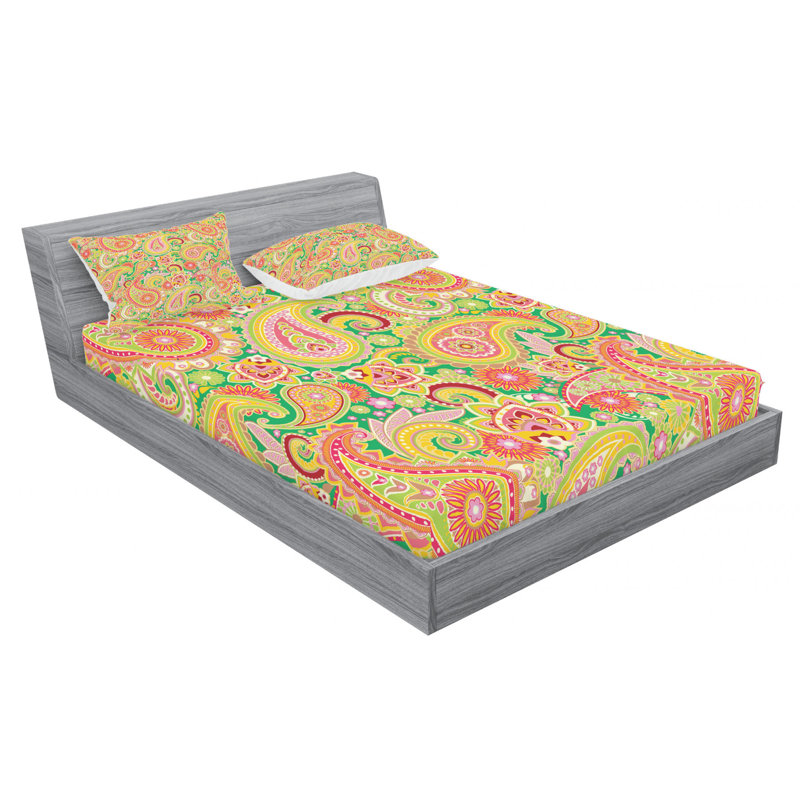Microfiber Sheet Set, Twin XL Sheet Set with Fitted Sheet, Blue Paisley