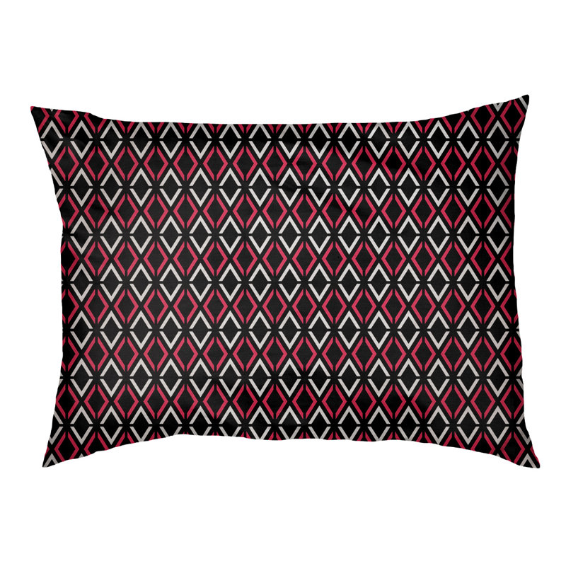 Coussin Byrge, Très grand (l 52 po x P 42 po x H 17 po), Noir / rouge / sarcelle