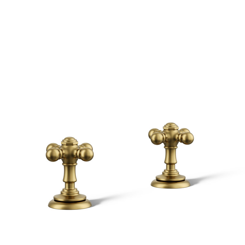 Artifacts® Bathroom Sink Cross Handles, Vibrant Brushed Moderne Brass