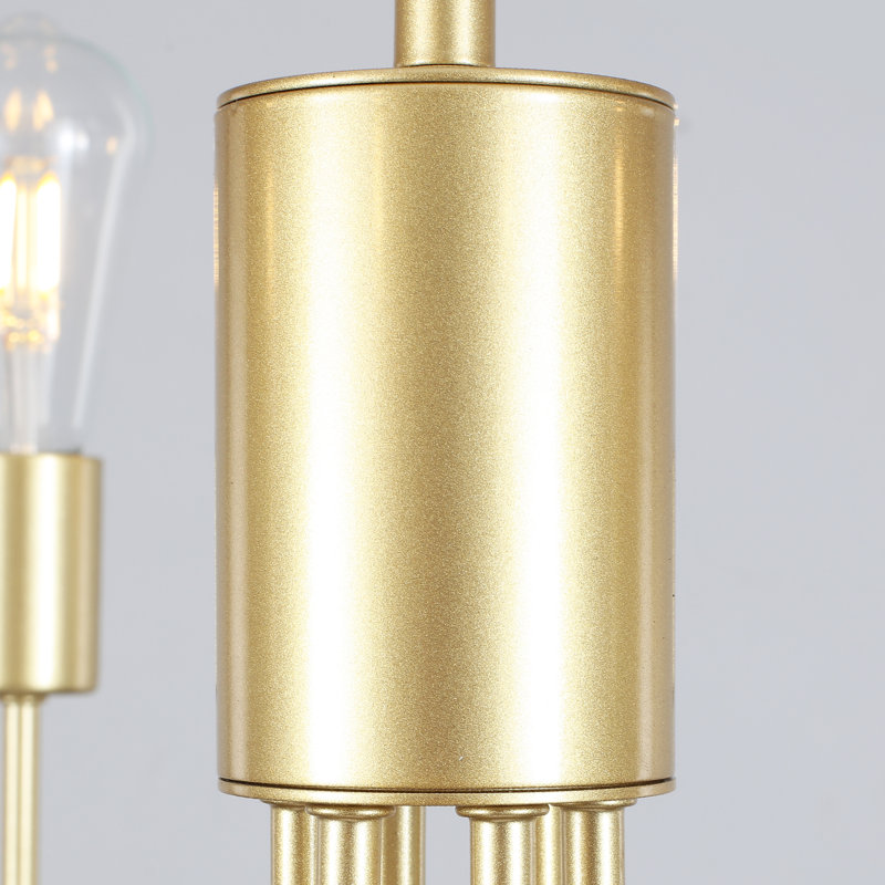 Plafonnier suspendu 6 lumières 29,5 po, Or vaporisé