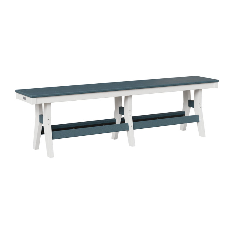 Harbor Outdoor Dining Bench, 18" H x 66" W x 12.5" D, Sage/White
