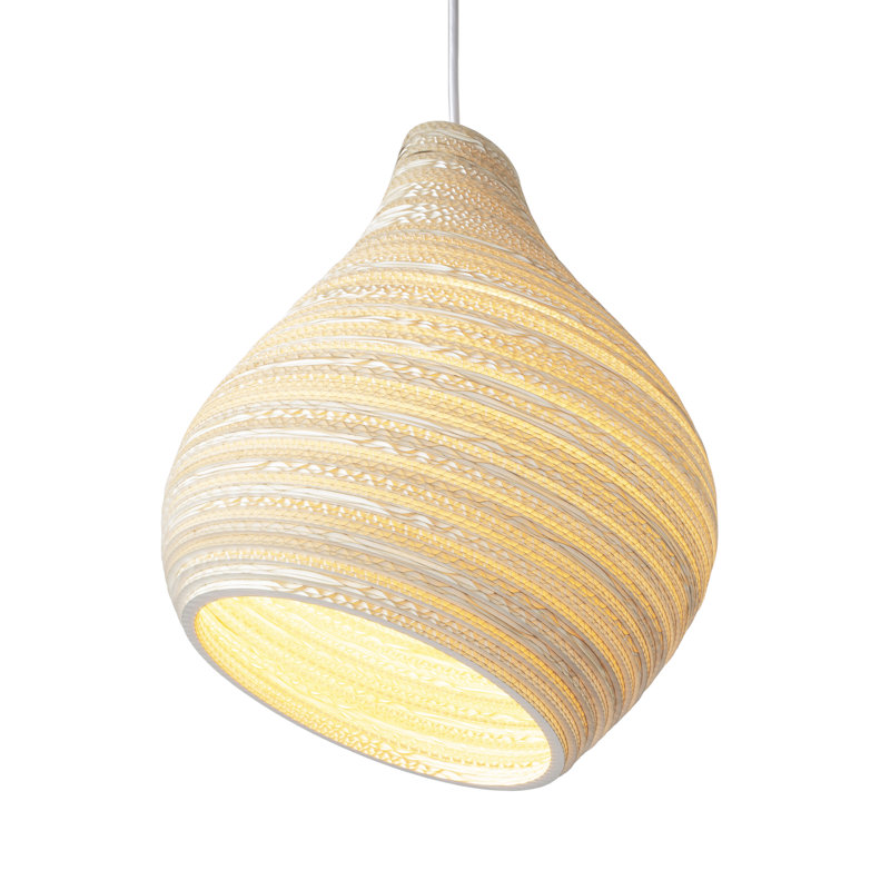 Scraplights Organic Hive Recycled Cardboard Pendant Light, 11" H x 9" W x 9" D, Blonde