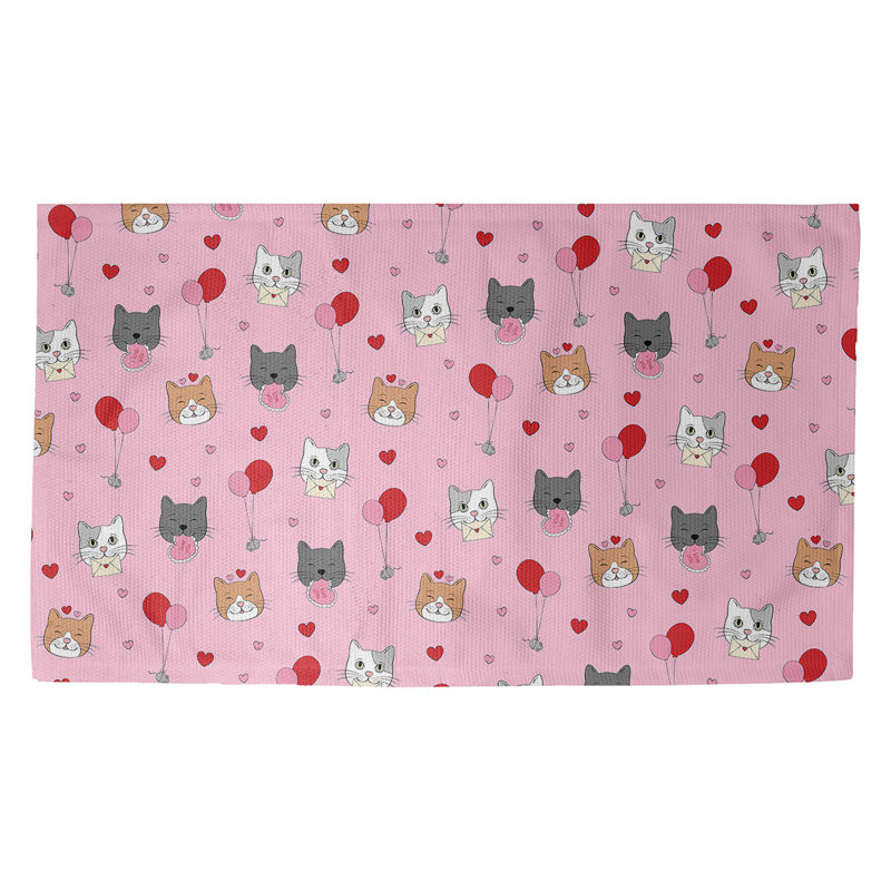 Tapis rose/rouge/beige fait main, Rectangle 3 pi x 5 pi