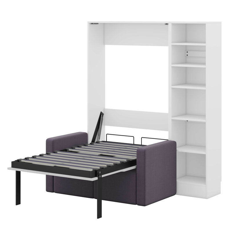 Murphy Bed Wall Bed with Sofa,with Shelves, Twin