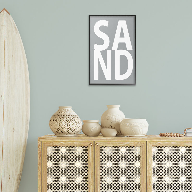 Mot de sable sur estampe numérique par Jamie MacDowell, Giclée encadrée noir minuit, H 24 po x l 16 po