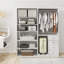 Armoire-penderie moderne en bois: 7 tablettes et 4 tiroirs