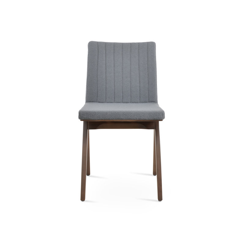 Chaise Zeyno Fino, Boucle gris, Noyer