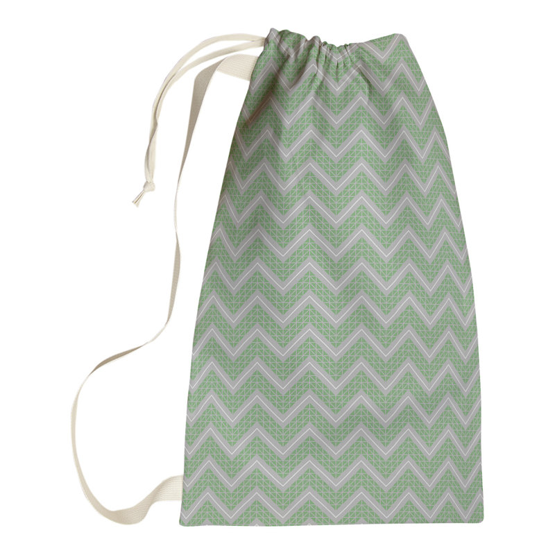 Sac à linge Stephenie, H 36 po x l 28 po x P 1,5 po, Vert / Gris
