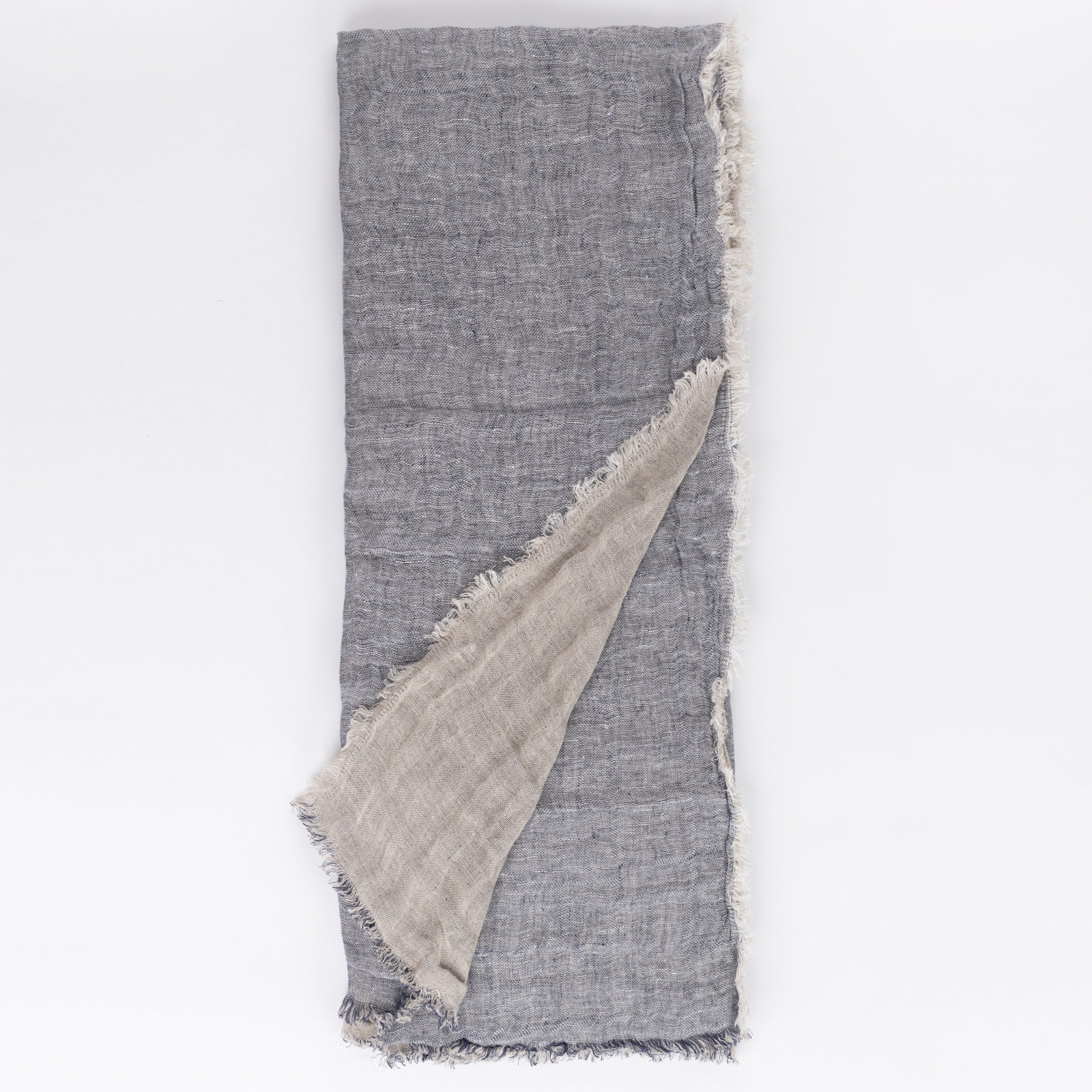 Brissia Linen Throw Blanket, Indigo