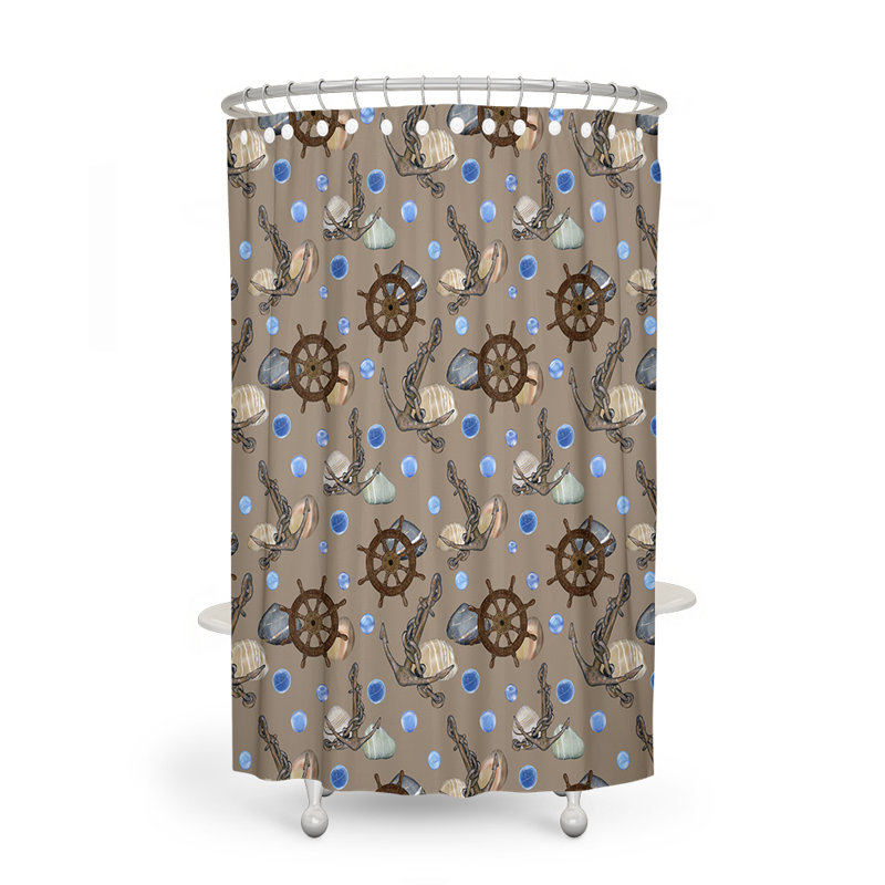 Rideau de douche simple avec crochets, H 93 po x l 70 po