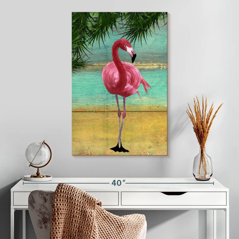 Cadre Brampt flamant rose I, H 30 po x l 20 po