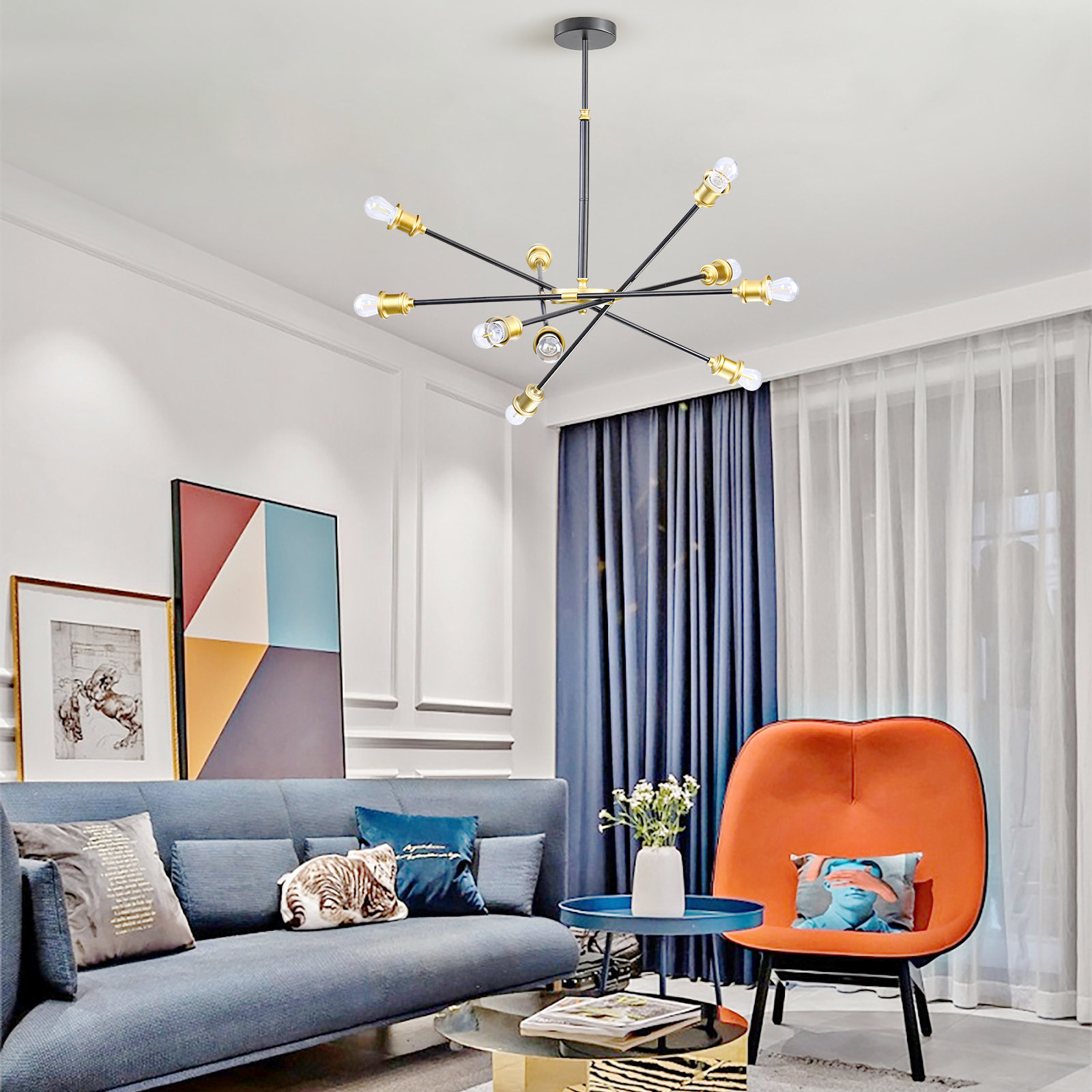 Corrigan Studio 10 - Light Sputnik Sphere Modern Linear Chandelier ...