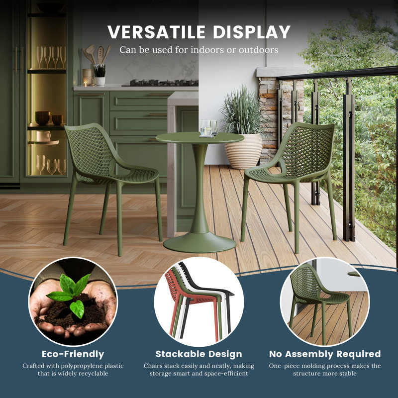 Ensemble repas carré pour 4 personnes, Vert