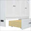 Grand lit escamotable avec grands tiroirs, blanc