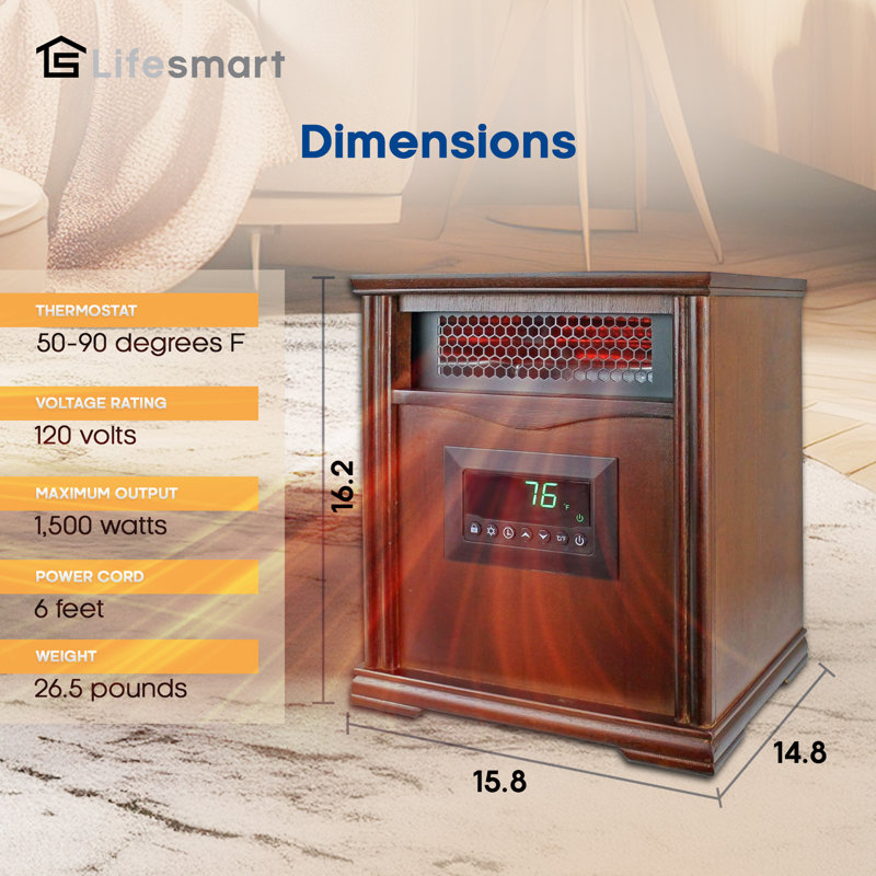 Chaufferette d'intérieur électrique à quartz 4 éléments LifeSmart LifePro 1500W