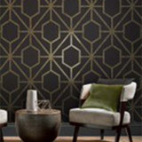 Rinku Geometric Metallic Wallpaper Double Roll