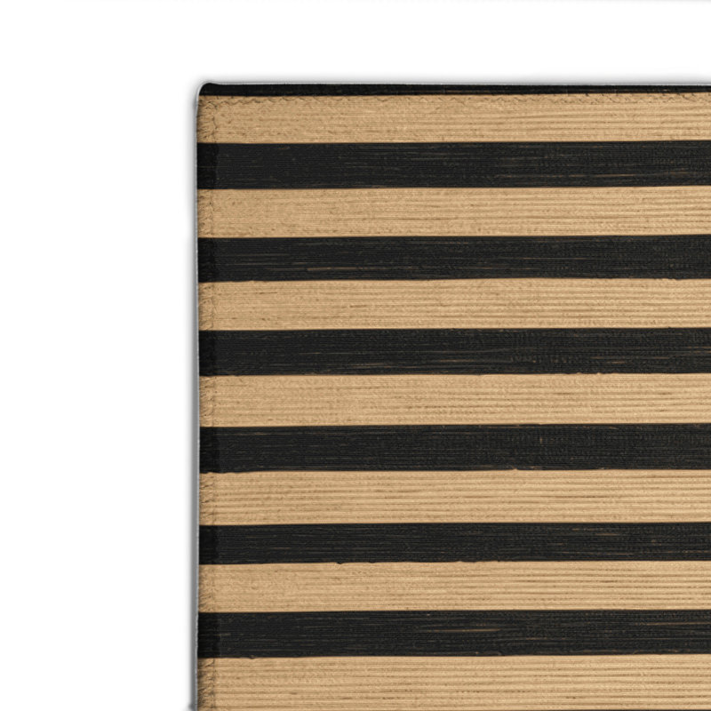 HorizontalStripes Beige Indoor and Outdoor Area Rug, Rectangle 2' x 3'