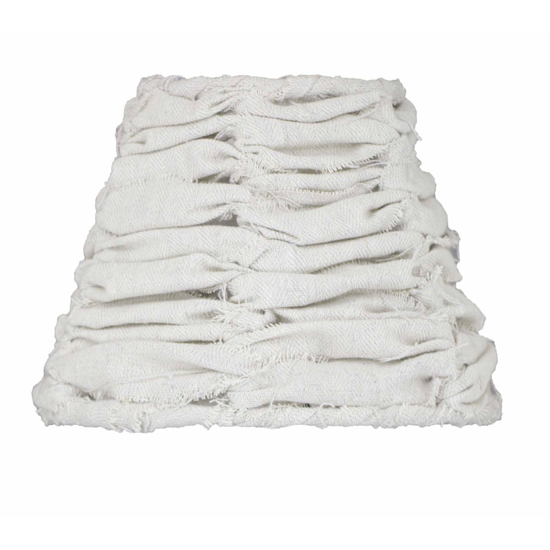 Abat-jour empire en coton 5,5 "Rag (à pince), Blanc