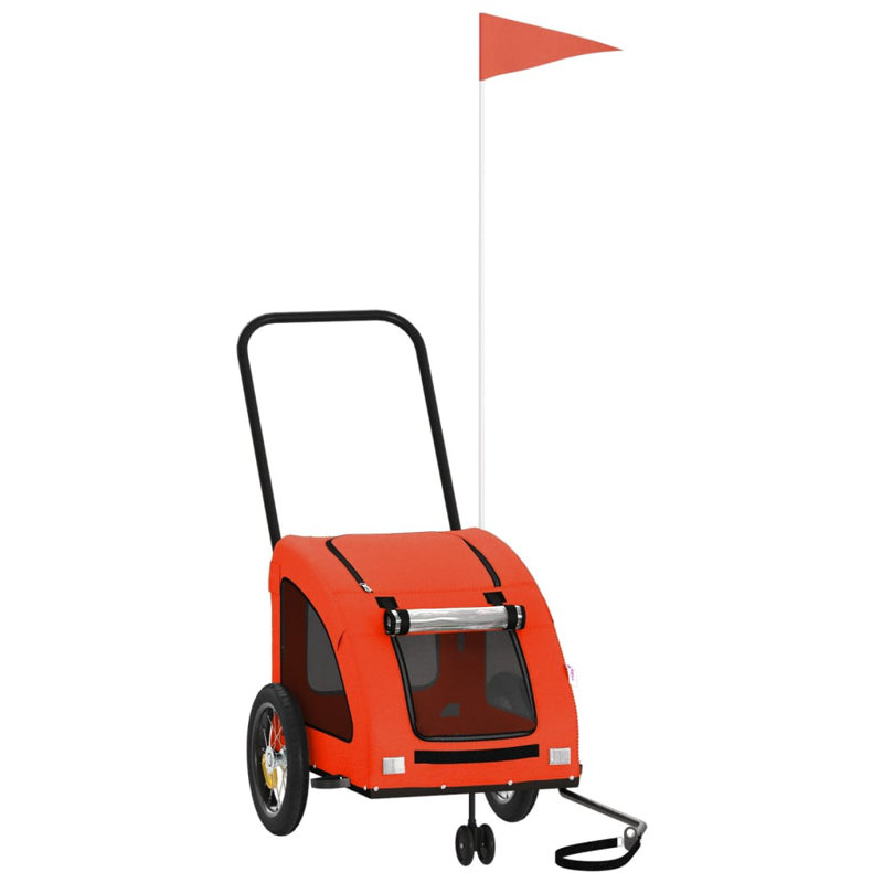 Foldable Pet Bike Trailer, orange, 125 x 52 x 53 cm