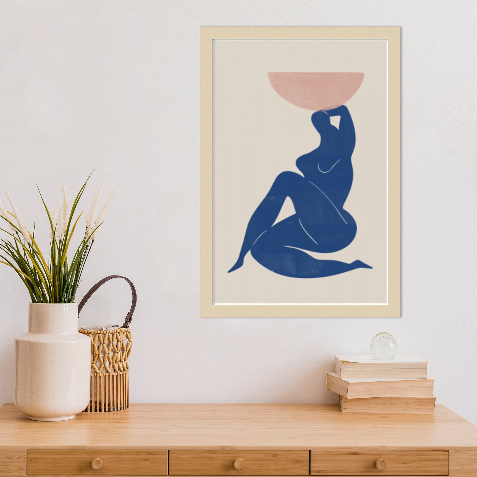 Northglenn "Vase and Woman" Print, Brown, 21" H x 15" W