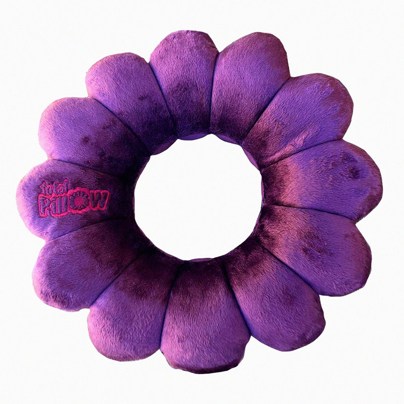 Luxe Orchid Airplane Travel Microfiber Neck Support Twistable Lumbar Microbead Contours Brush