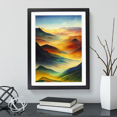 Mountain Landscape in Watercolour No.1 - Framed Print
