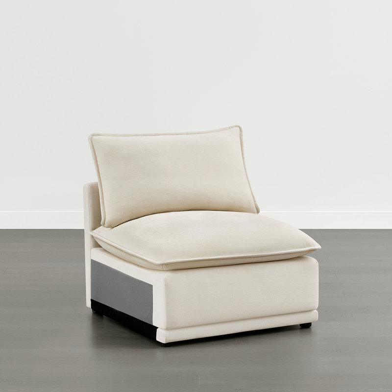 Cloud Oversized Armless Chair, Cream