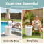 Base de parasol de table d'appoint blanche ronde en plastique avec dessus large 21 po-1871299982
