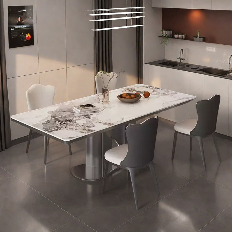 Ensemble de table rectangulaire en acier inoxydable, H 29,52 po x L 55,11 po x l 31,49 po