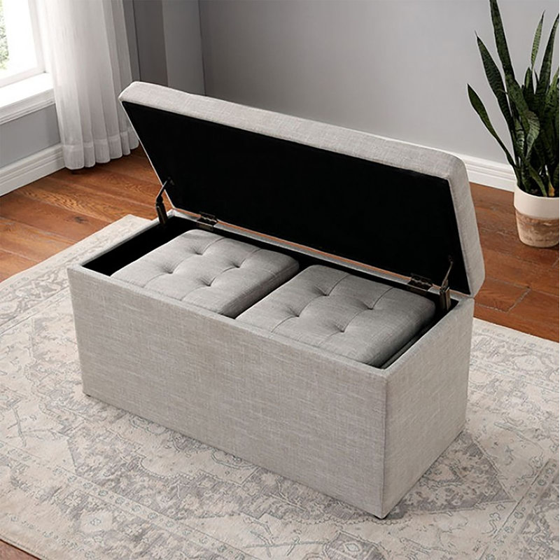 Banc de rangement à couvercle rabattable Hirz