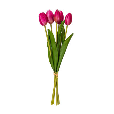 Vickerman 16"H Plum Tulip Bundle of 5.