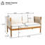 Causeuse d'extérieur en bois d'acacia avec tissage et coussins en corde de diamant, finition teck-131635771-131635770