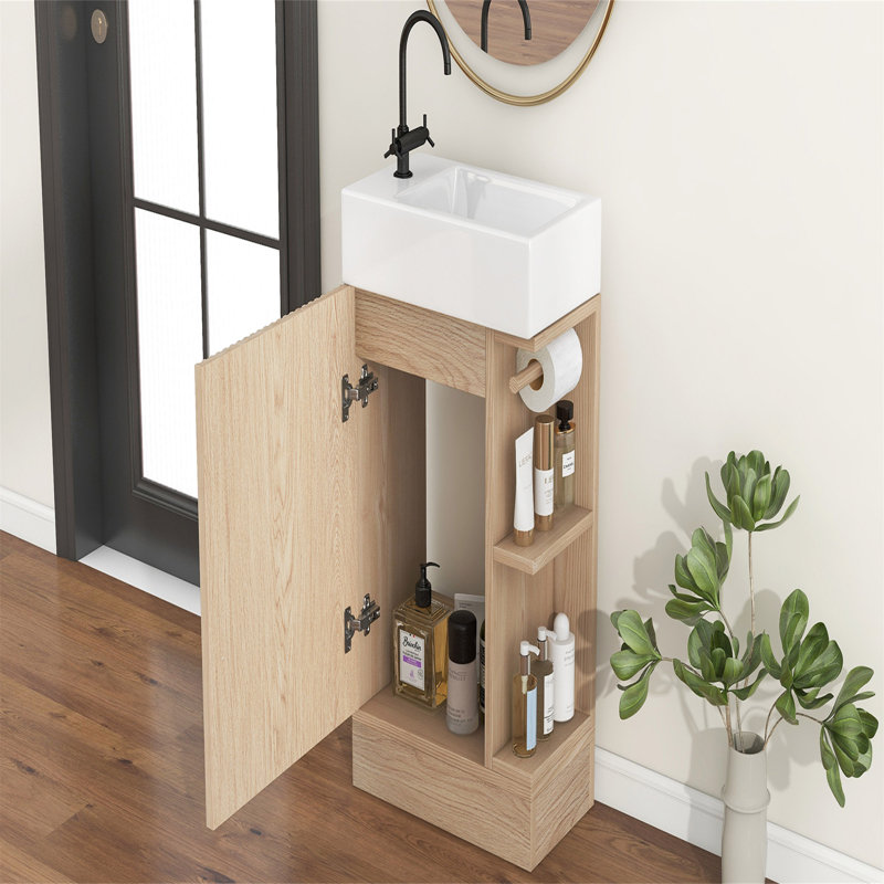 Meuble-lavabo 18,6 po avec lavabo, Naturel