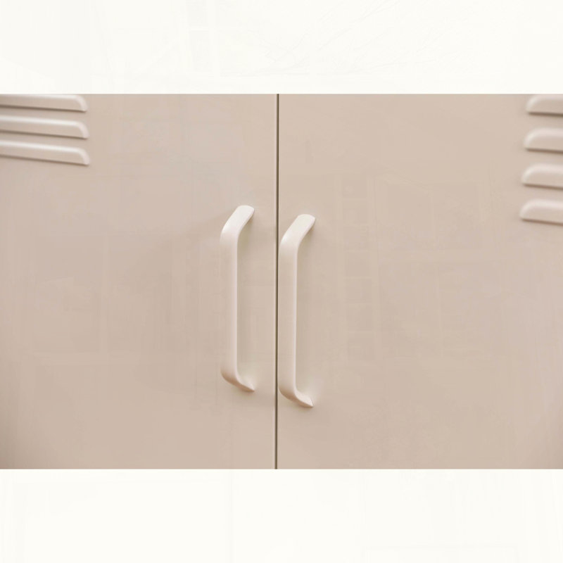 Armoire de rangement multifonctionnelle en métal avec tablette et pieds réglables, Blanc