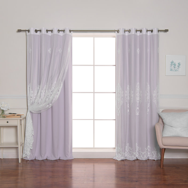 Salomon Blackout Curtain, 52" W x 96" L, Lilac