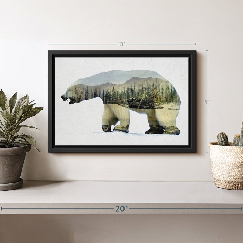 Arctic Polar Bear Wall Art Canvas Print, H 9 po x l 13 po