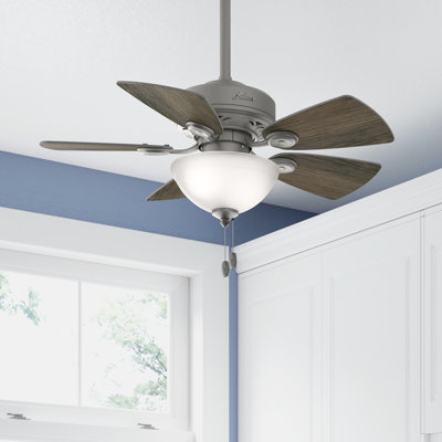 34" Watson 5 - Blade Standard Ceiling Fan with Pull Chain and Light Kit Included