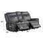 Causeuse Zubaida Power Motion 75 po avec USB, microfibre polie gris foncé