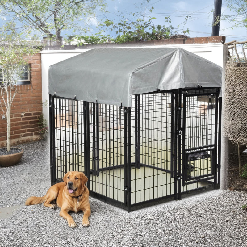 Small Dog House With Canopy - Black