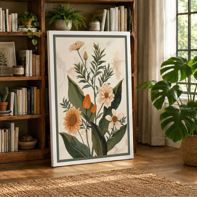 Flowering Study Botanical - Wrapped Canvas