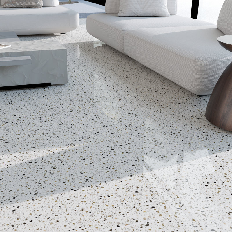 Malibu Chips 24" x 24" Terrazzo Look Polished Porcelain Tile