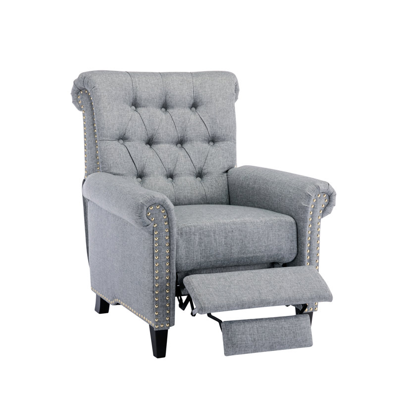 Fauteuil inclinable standard de 25,95 po Maricelda, Mélange de lin gris