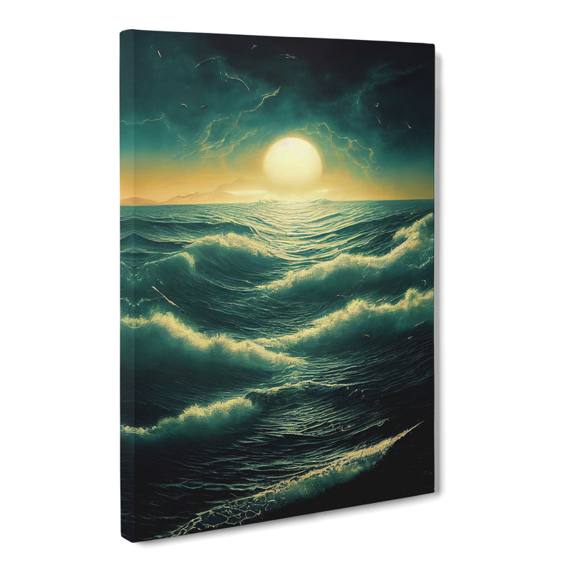Seascape Painting Cyberpunk - Wrapped Canvas, 50cm H x 35cm W x 3cm D