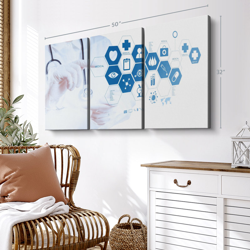 "Technologie médicale avancée" - 3 pièces, H 50 po x l 32 po