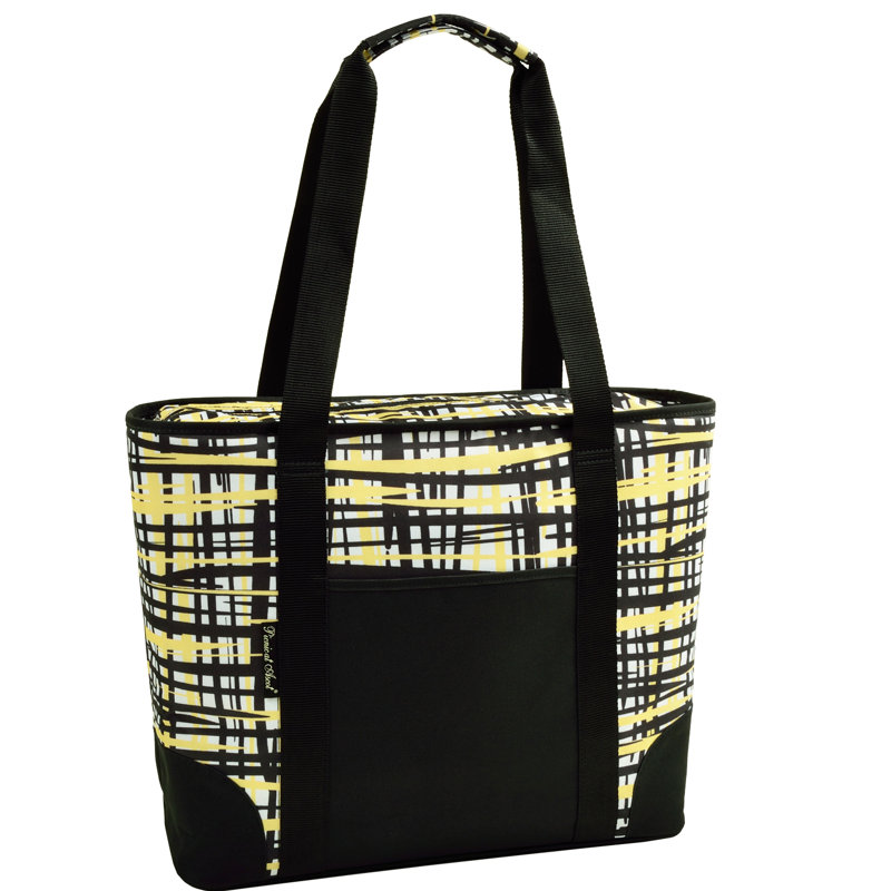 Extra Large Black and Yellow Insulated Picnic Tote Bag