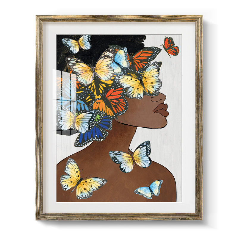 «Hiding Hues II», reproduction encadrée, Papier avec cadre noyer, Blanc