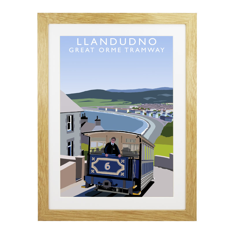 Llandudno 2 by Richard O'Neil - Print, 43.5 cm H x 33.5 cm W x 2.2 cm D, Oak Wood Frame