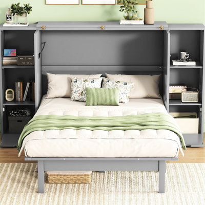 White Bed With Practical Storage, Shelves, Drawers & Queen Size Organized